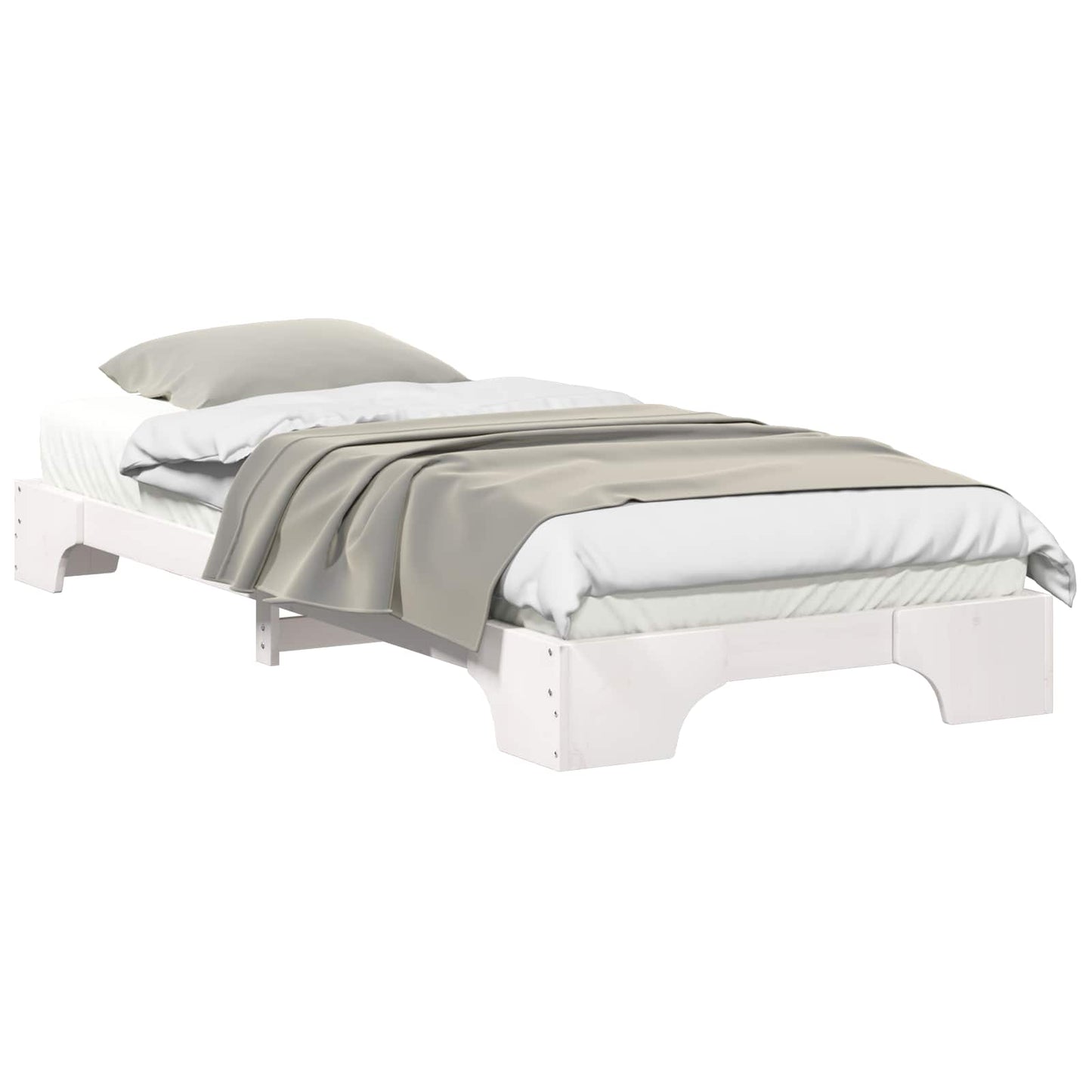 Bedframe Wit 90 x 210 cm Massief grenenhout is nu te koop bij PeponiXL, paradijselijk wonen!