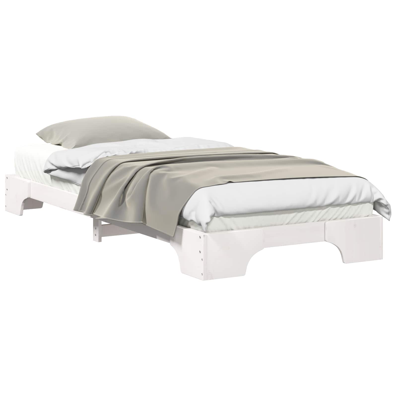 Bedframe Wit 90 x 210 cm Massief grenenhout is nu te koop bij PeponiXL, paradijselijk wonen!