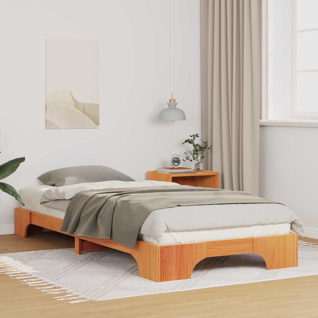 Bedframe Bruin 100 x 210 cm Massief grenenhout is nu te koop bij PeponiXL, paradijselijk wonen!