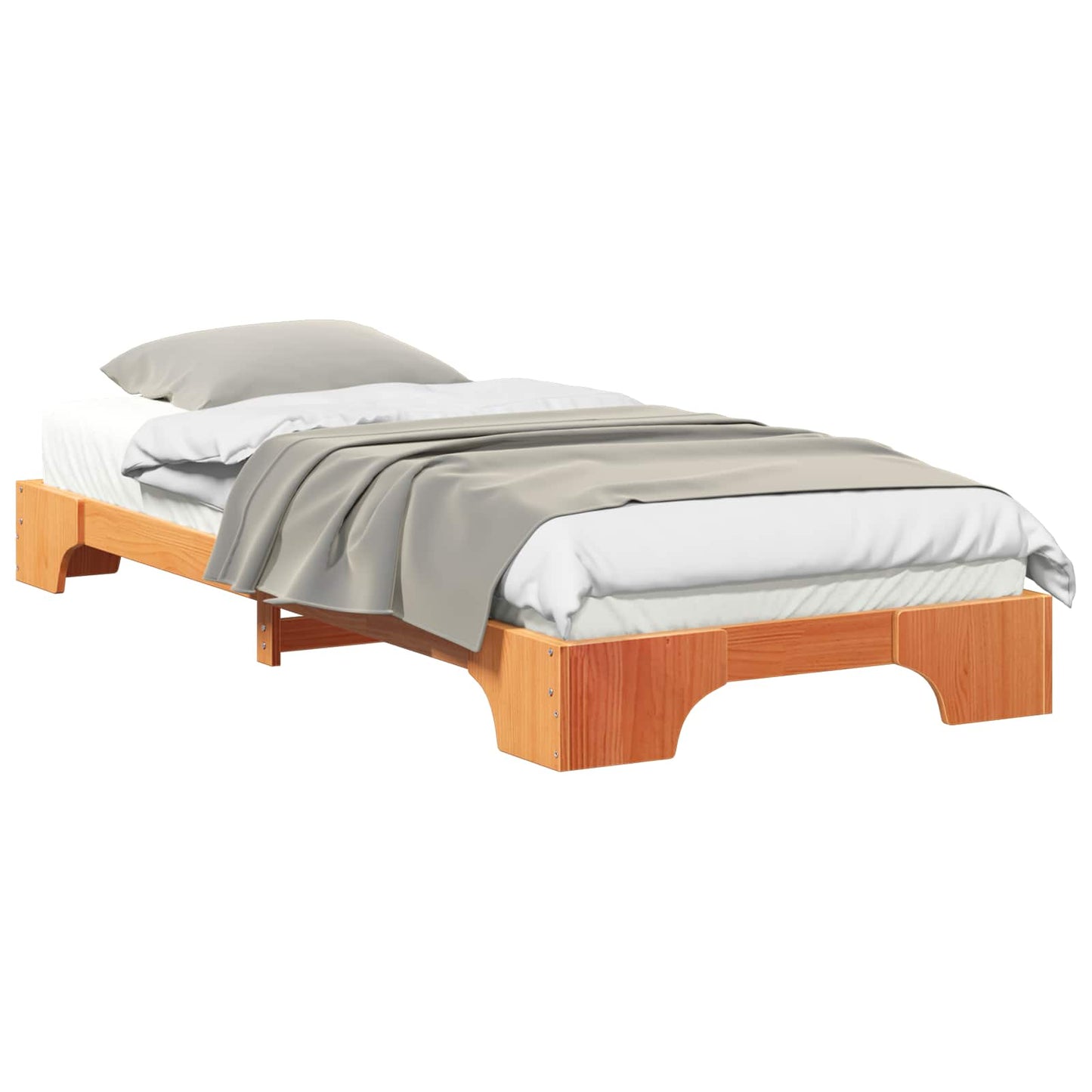 Bedframe Bruin 100 x 210 cm Massief grenenhout is nu te koop bij PeponiXL, paradijselijk wonen!