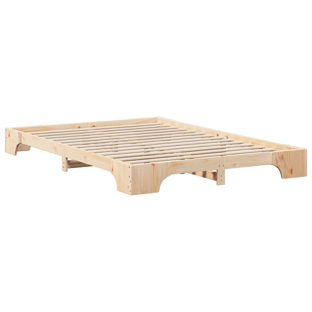 Bedframe Bruin 140 x 210 cm Massief grenenhout is nu te koop bij PeponiXL, paradijselijk wonen!