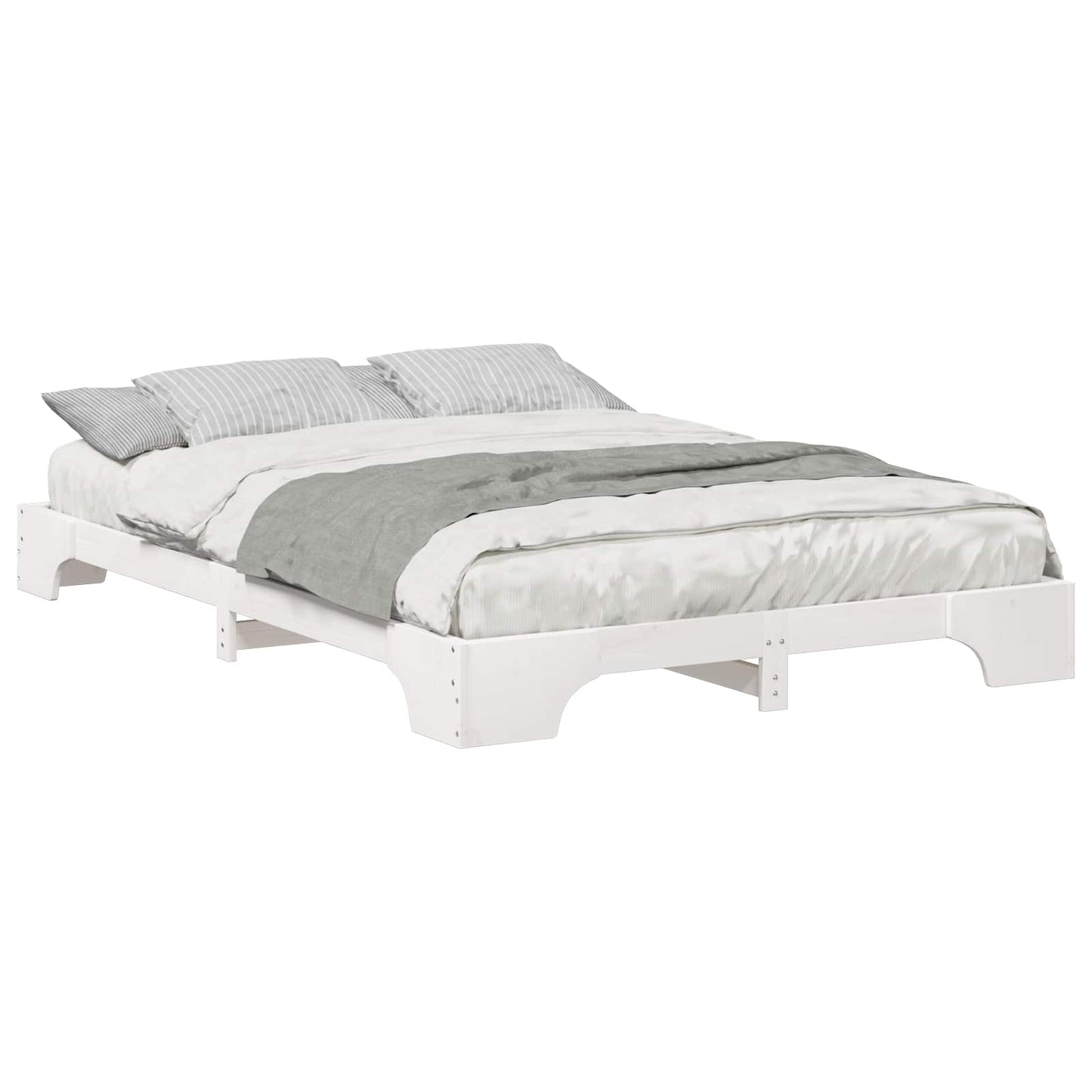 Bedframe Wit 140 x 210 cm Massief grenenhout is nu te koop bij PeponiXL, paradijselijk wonen!