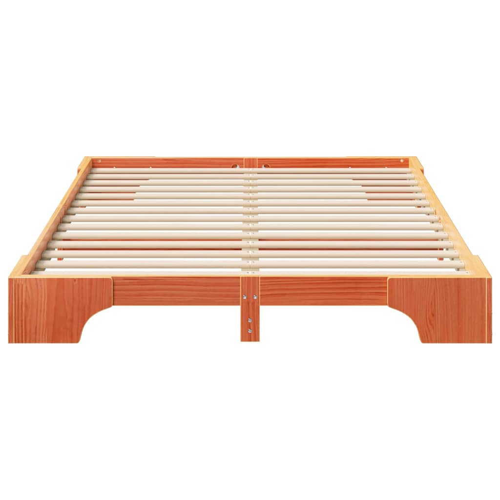 Bedframe Bruin 140 x 210 cm Massief grenenhout is nu te koop bij PeponiXL, paradijselijk wonen!