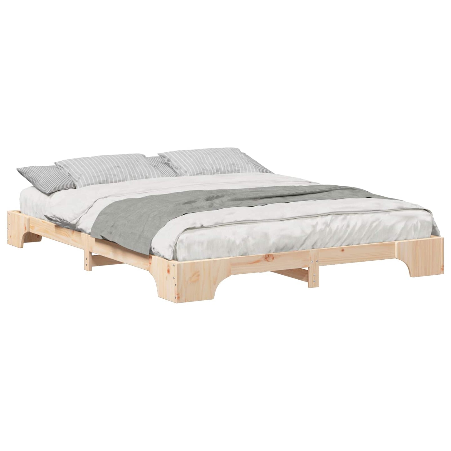 Bedframe Bruin 160 x 210 cm Massief grenenhout is nu te koop bij PeponiXL, paradijselijk wonen!