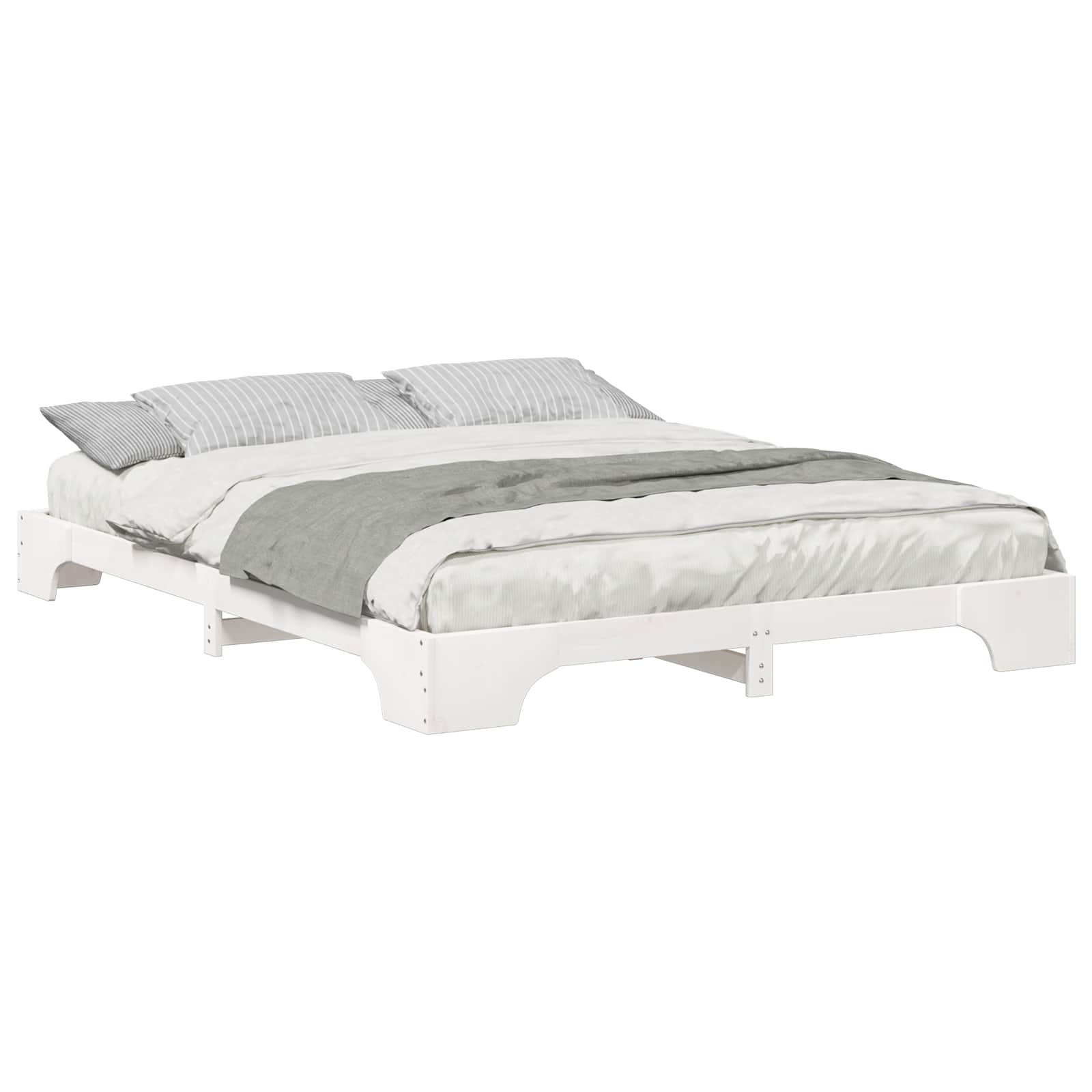 Bedframe Wit 160 x 210 cm Massief grenenhout is nu te koop bij PeponiXL, paradijselijk wonen!