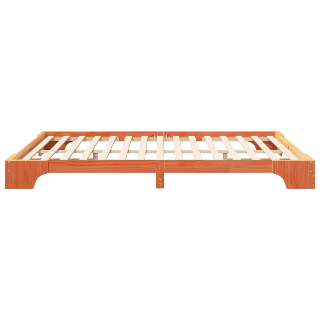 Bedframe Bruin 160 x 210 cm Massief grenenhout is nu te koop bij PeponiXL, paradijselijk wonen!