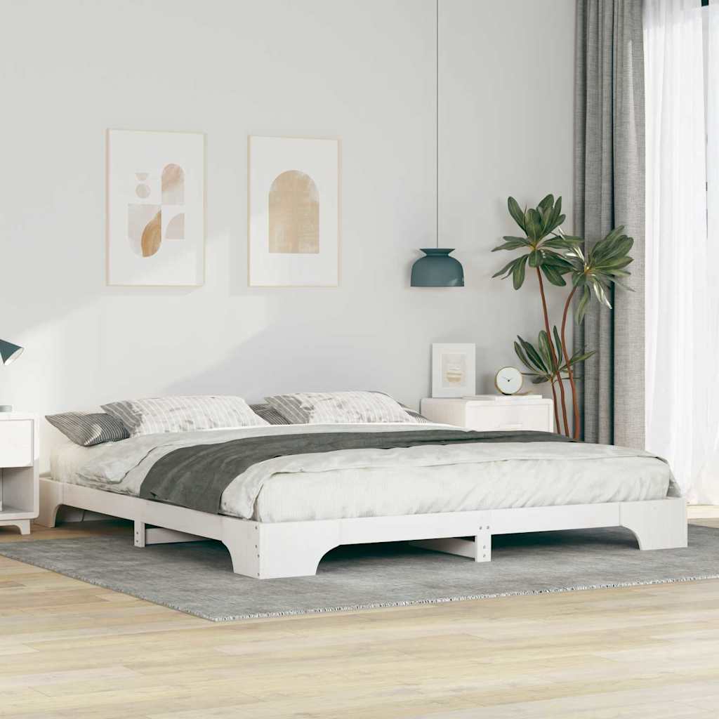 Bedframe Wit 180 x 210 cm Massief grenenhout is nu te koop bij PeponiXL, paradijselijk wonen!