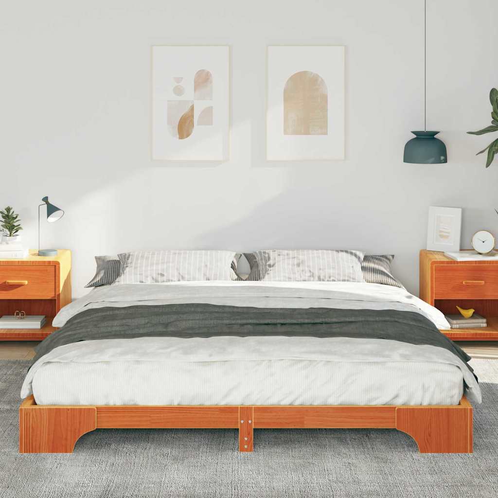 Bedframe Bruin 180 x 210 cm Massief grenenhout is nu te koop bij PeponiXL, paradijselijk wonen!