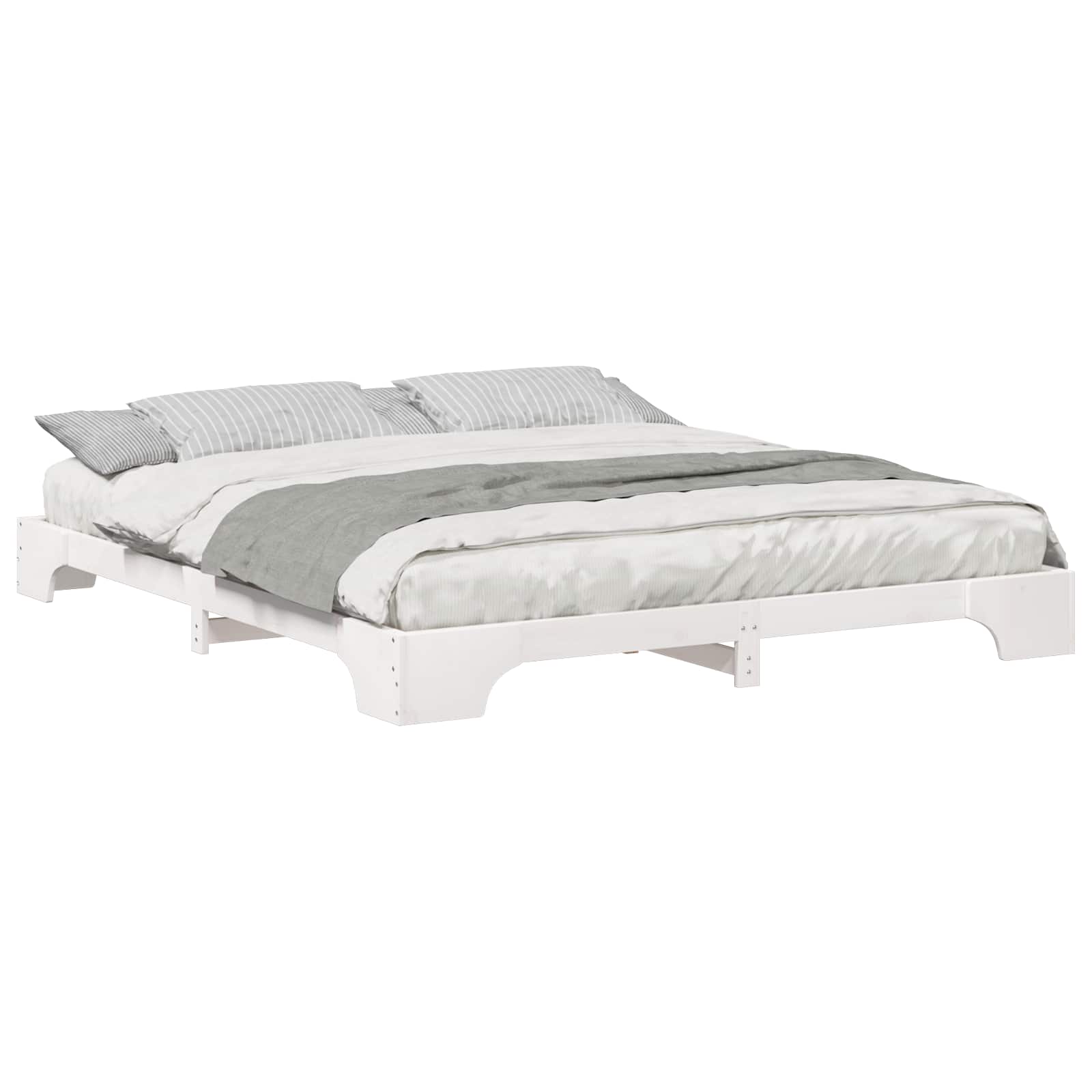 Bedframe Wit 200 x 210 cm Massief grenenhout is nu te koop bij PeponiXL, paradijselijk wonen!