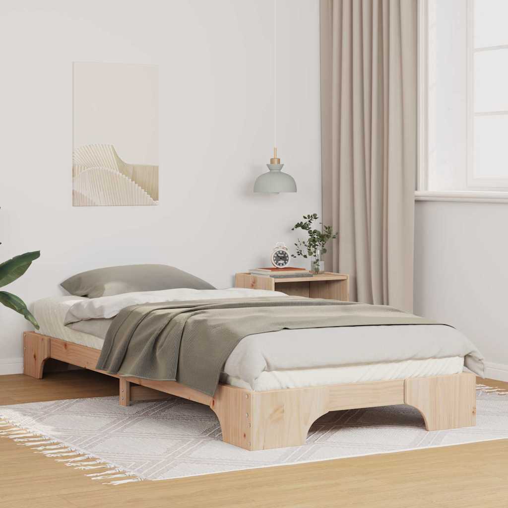 Bedframe Bruin 90 x 220 cm Massief grenenhout is nu te koop bij PeponiXL, paradijselijk wonen!