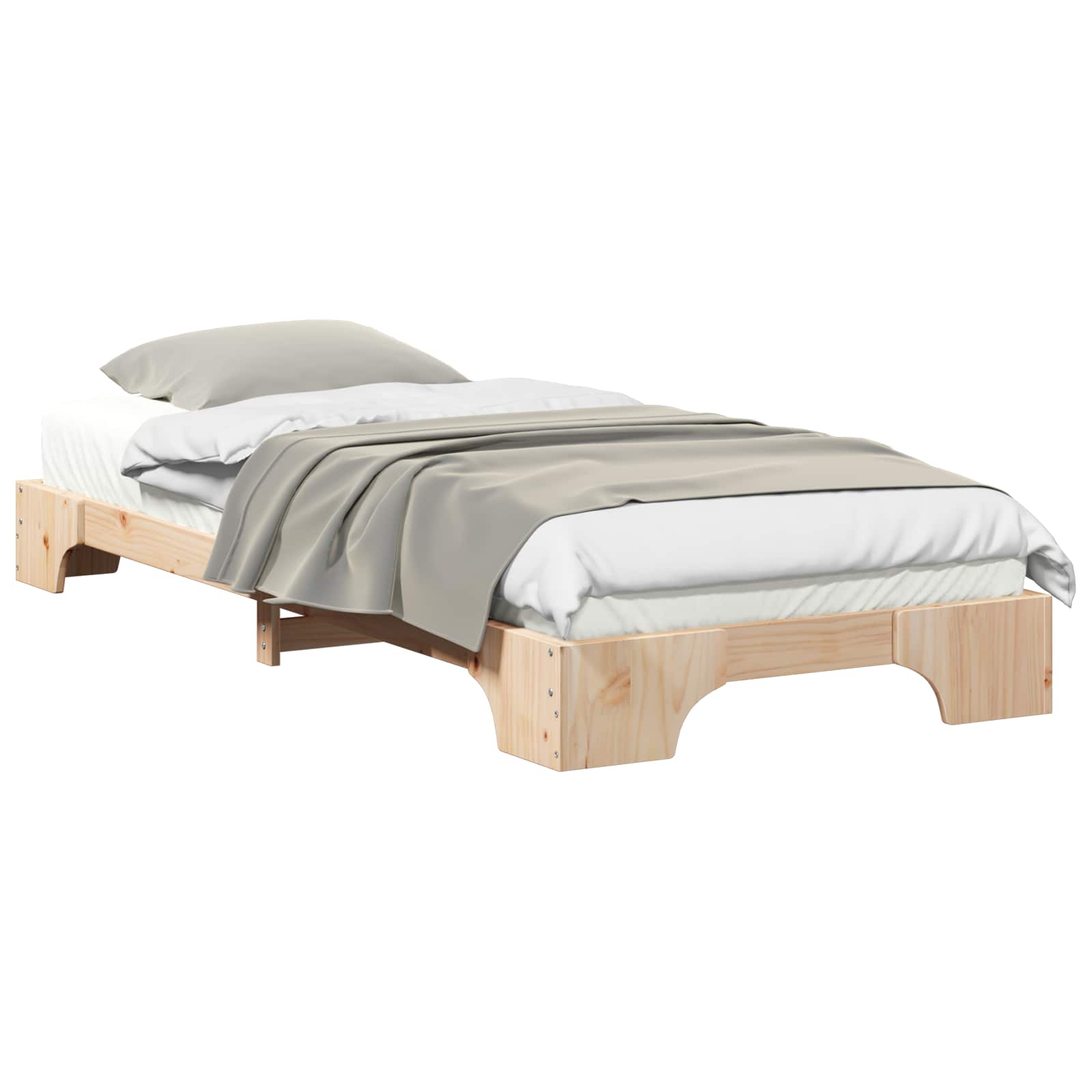 Bedframe Bruin 90 x 220 cm Massief grenenhout is nu te koop bij PeponiXL, paradijselijk wonen!