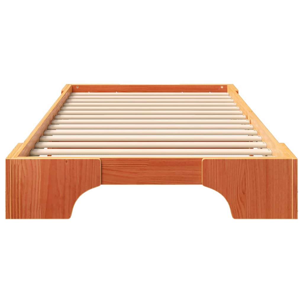 Bedframe Bruin 90 x 220 cm Massief grenenhout is nu te koop bij PeponiXL, paradijselijk wonen!