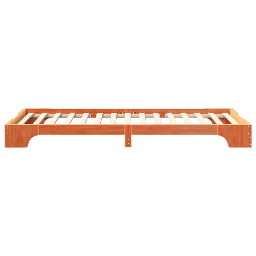Bedframe Bruin 90 x 220 cm Massief grenenhout is nu te koop bij PeponiXL, paradijselijk wonen!
