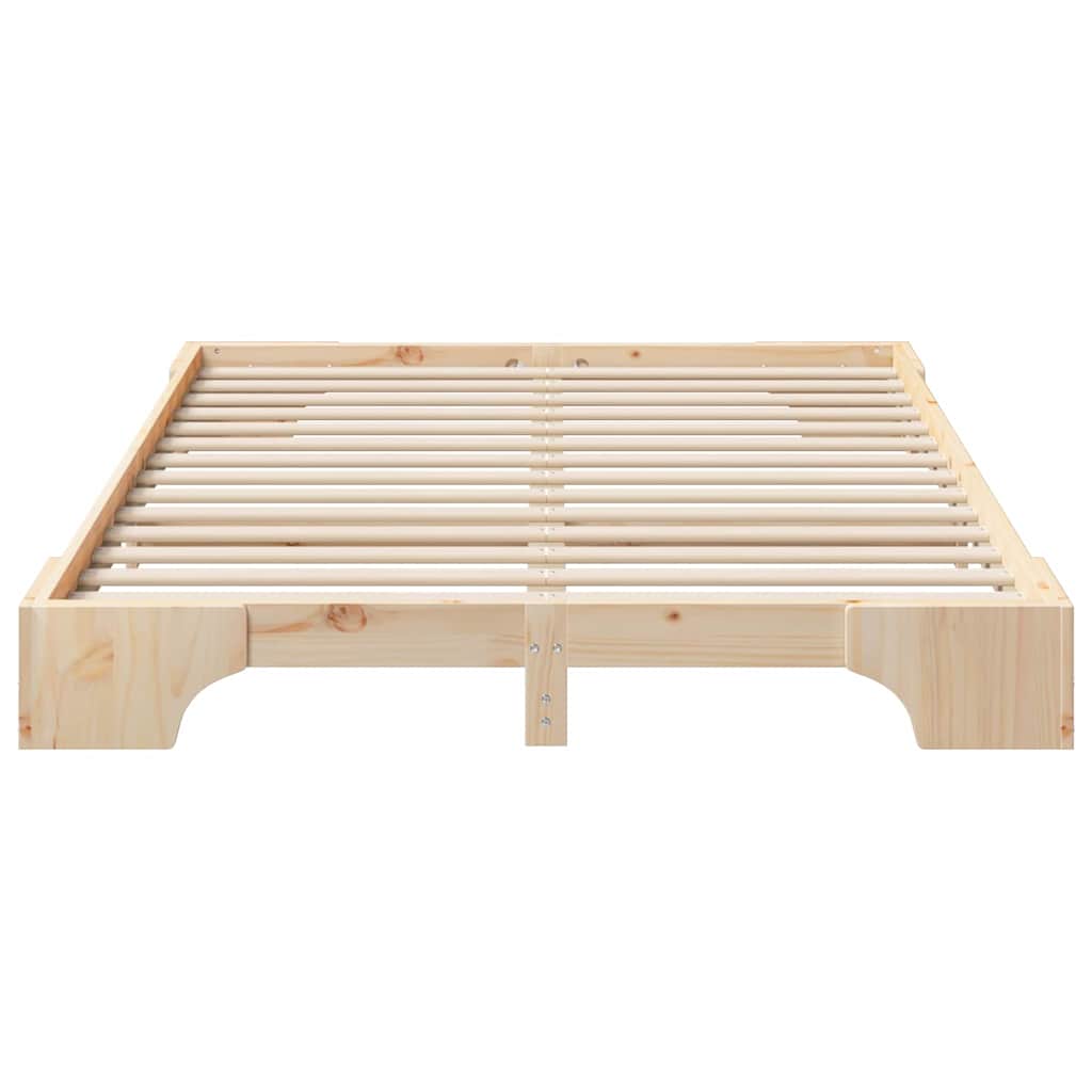 Bedframe Bruin 140 x 220 cm Massief grenenhout is nu te koop bij PeponiXL, paradijselijk wonen!