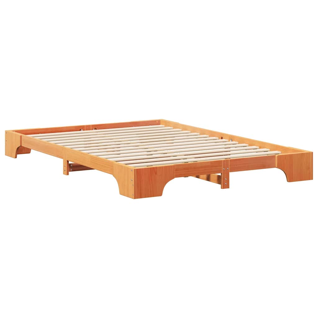 Bedframe Bruin 140 x 220 cm Massief grenenhout is nu te koop bij PeponiXL, paradijselijk wonen!