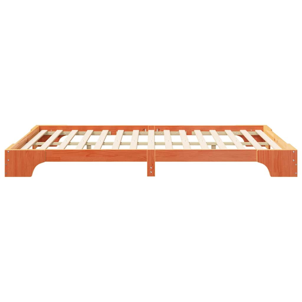 Bedframe Bruin 140 x 220 cm Massief grenenhout is nu te koop bij PeponiXL, paradijselijk wonen!