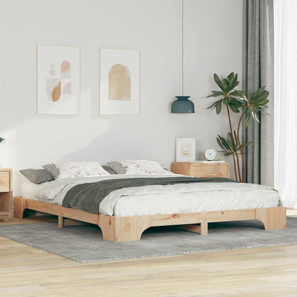 Bedframe Bruin 160 x 220 cm Massief grenenhout is nu te koop bij PeponiXL, paradijselijk wonen!