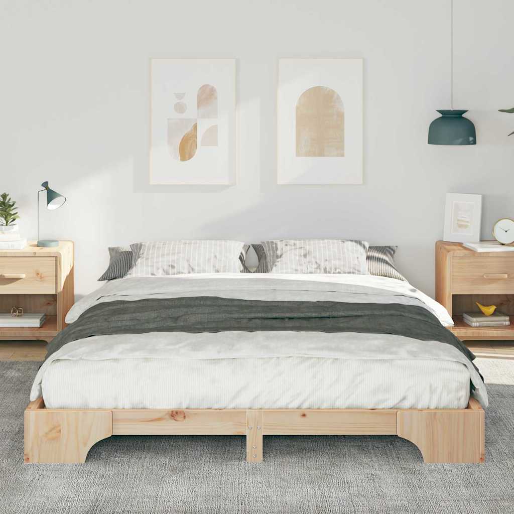 Bedframe Bruin 160 x 220 cm Massief grenenhout is nu te koop bij PeponiXL, paradijselijk wonen!