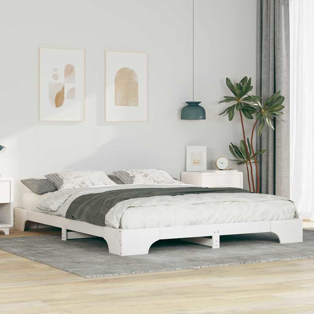 Bedframe Wit 160 x 220 cm Massief grenenhout is nu te koop bij PeponiXL, paradijselijk wonen!