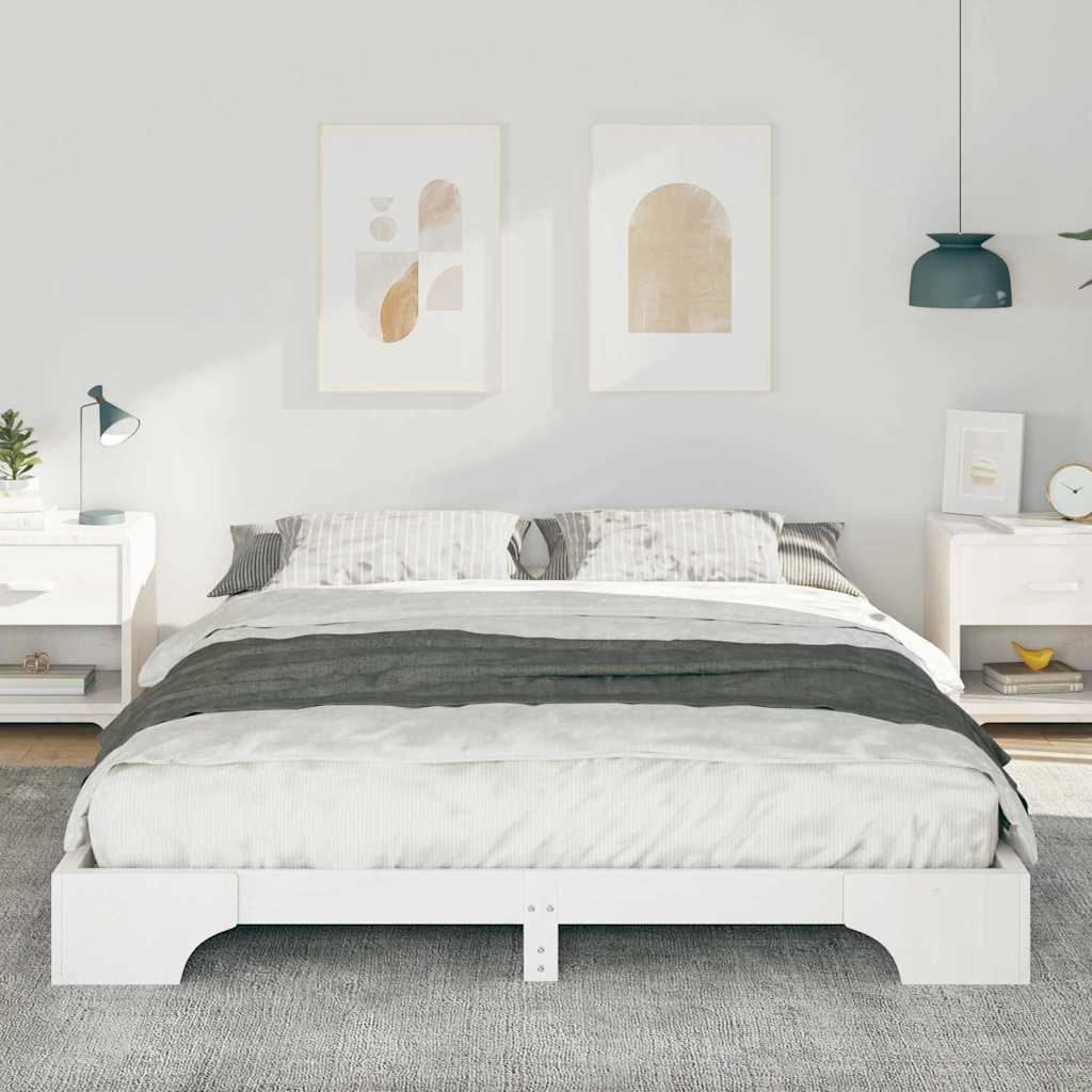 Bedframe Wit 160 x 220 cm Massief grenenhout is nu te koop bij PeponiXL, paradijselijk wonen!