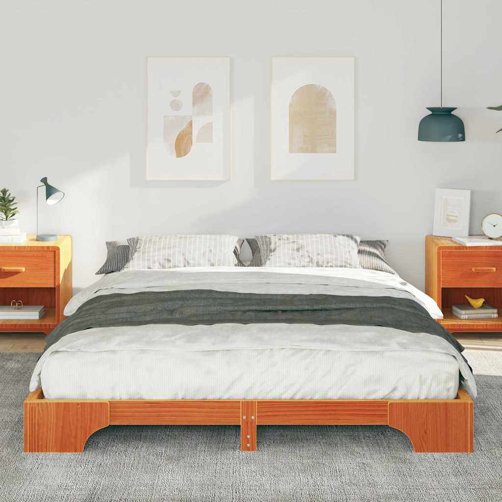 Bedframe Bruin 160 x 220 cm Massief grenenhout is nu te koop bij PeponiXL, paradijselijk wonen!
