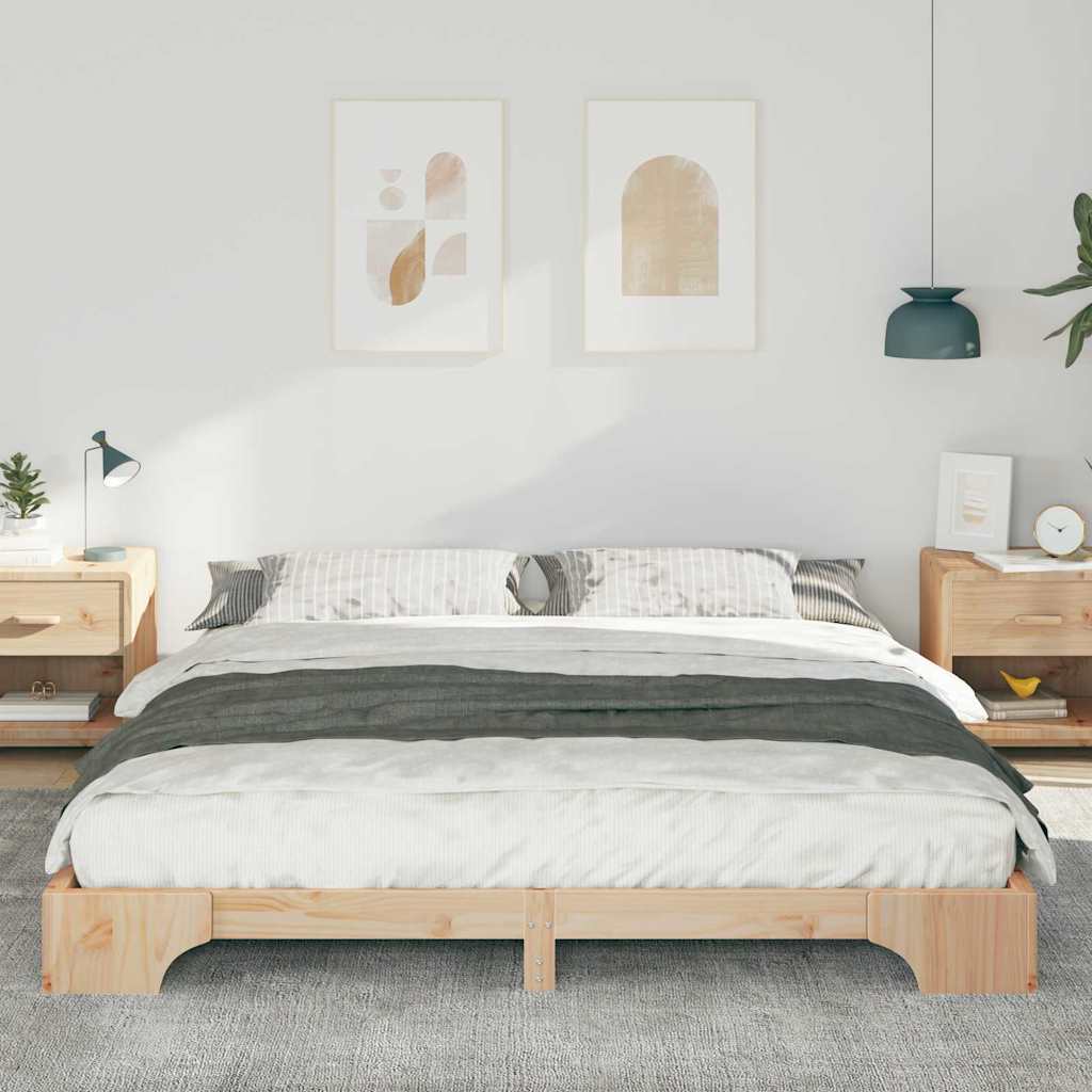 Bedframe Bruin 200 x 220 cm Massief grenenhout is nu te koop bij PeponiXL, paradijselijk wonen!