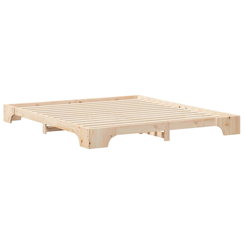 Bedframe Bruin 200 x 220 cm Massief grenenhout is nu te koop bij PeponiXL, paradijselijk wonen!