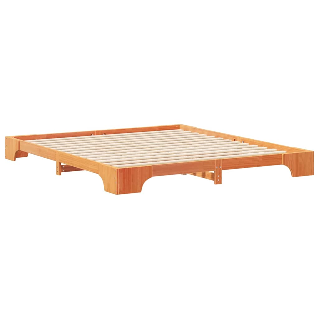 Bedframe Bruin 200 x 220 cm Massief grenenhout is nu te koop bij PeponiXL, paradijselijk wonen!