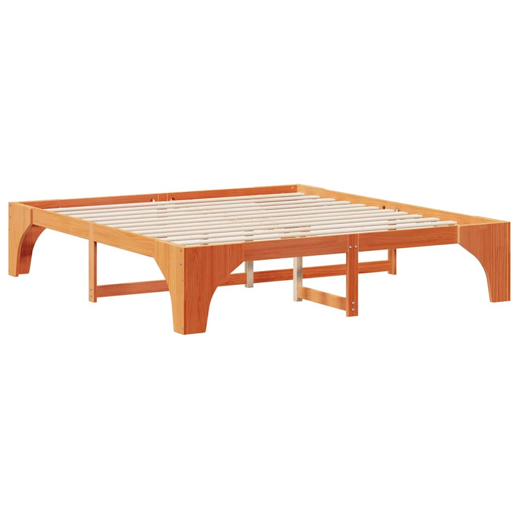Bedframe Bruin 200 x 200 cm Massief grenenhout is nu te koop bij PeponiXL, paradijselijk wonen!
