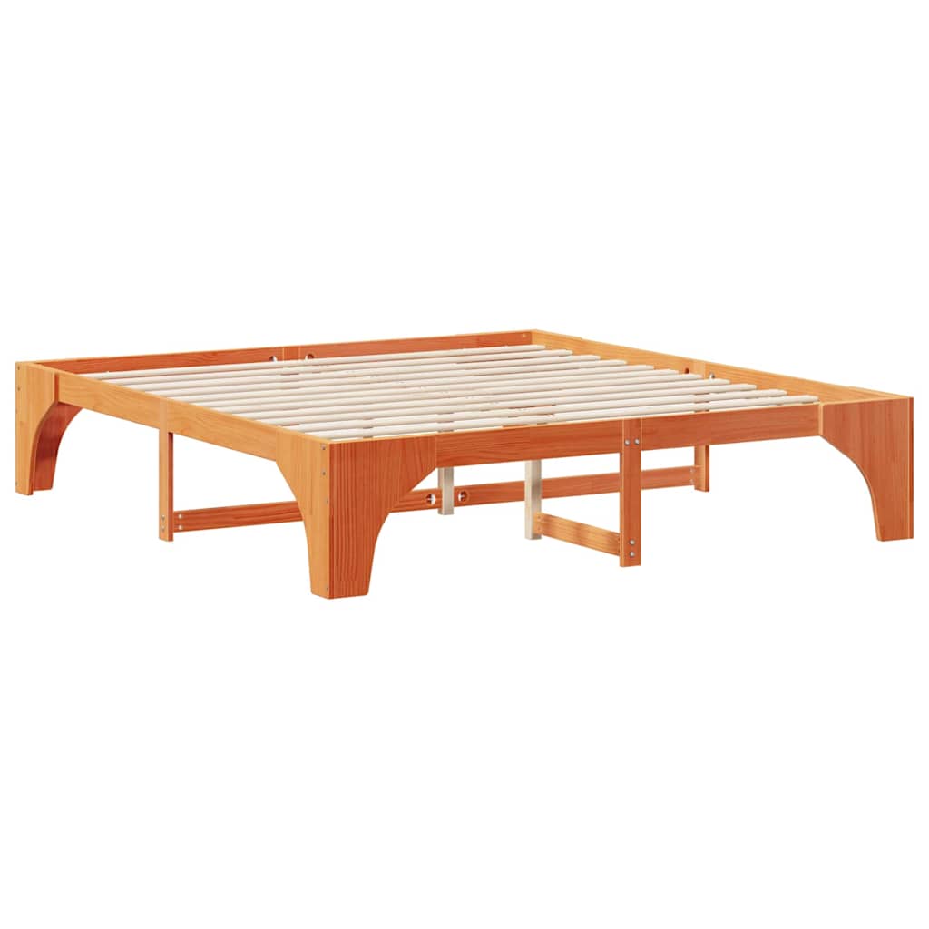 Bedframe Bruin 200 x 200 cm Massief grenenhout is nu te koop bij PeponiXL, paradijselijk wonen!
