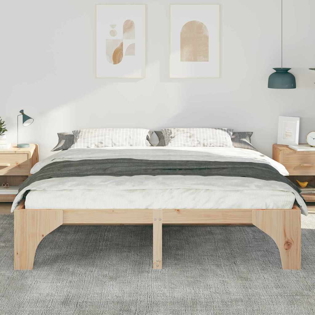 Bedframe Bruin 180 x 200 cm Massief grenenhout is nu te koop bij PeponiXL, paradijselijk wonen!