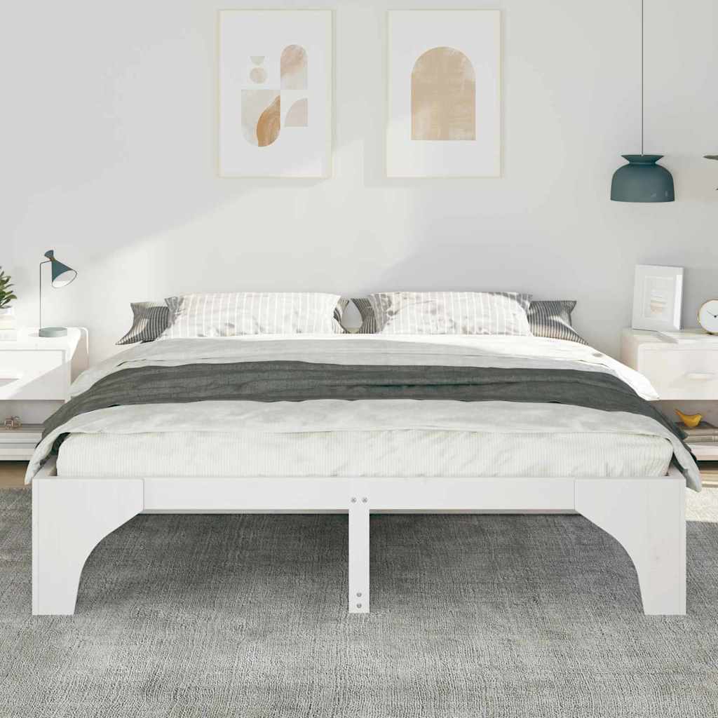 Bedframe Wit 180 x 200 cm Massief grenenhout is nu te koop bij PeponiXL, paradijselijk wonen!