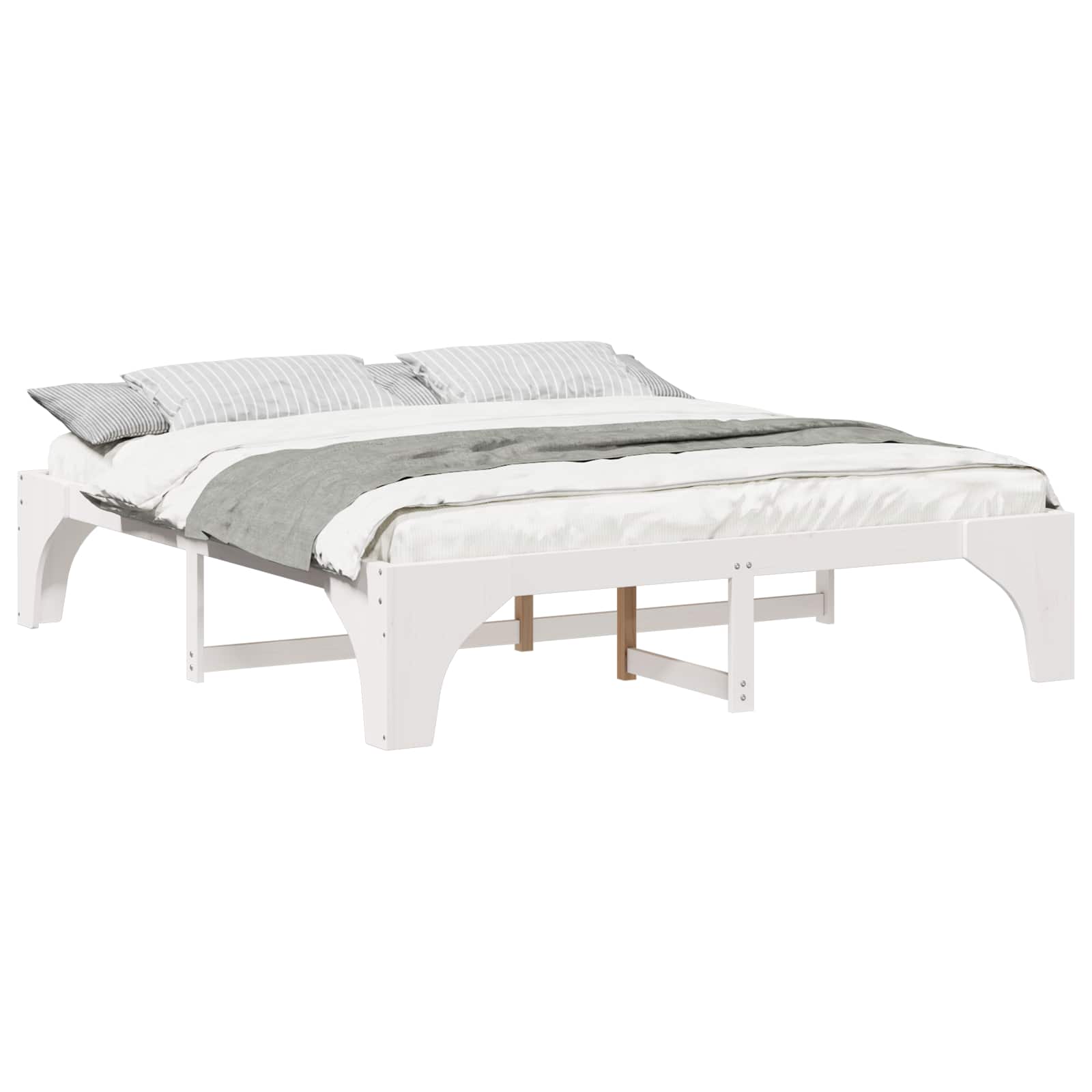 Bedframe Wit 180 x 200 cm Massief grenenhout is nu te koop bij PeponiXL, paradijselijk wonen!