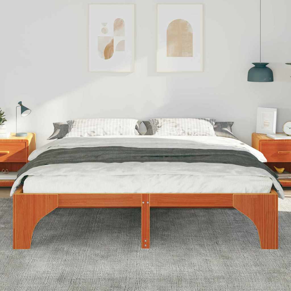 Bedframe Bruin 180 x 200 cm Massief grenenhout is nu te koop bij PeponiXL, paradijselijk wonen!