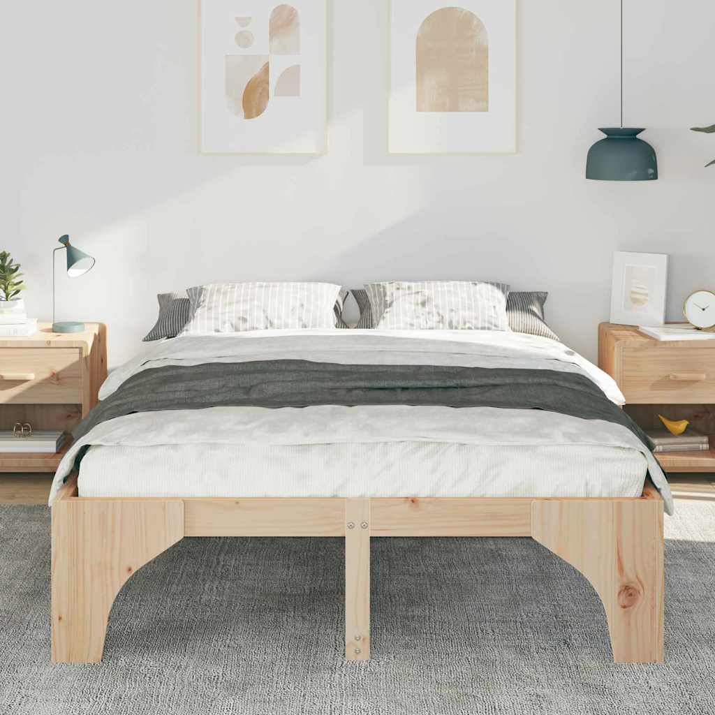 Bedframe Bruin 160 x 200 cm Massief grenenhout is nu te koop bij PeponiXL, paradijselijk wonen!