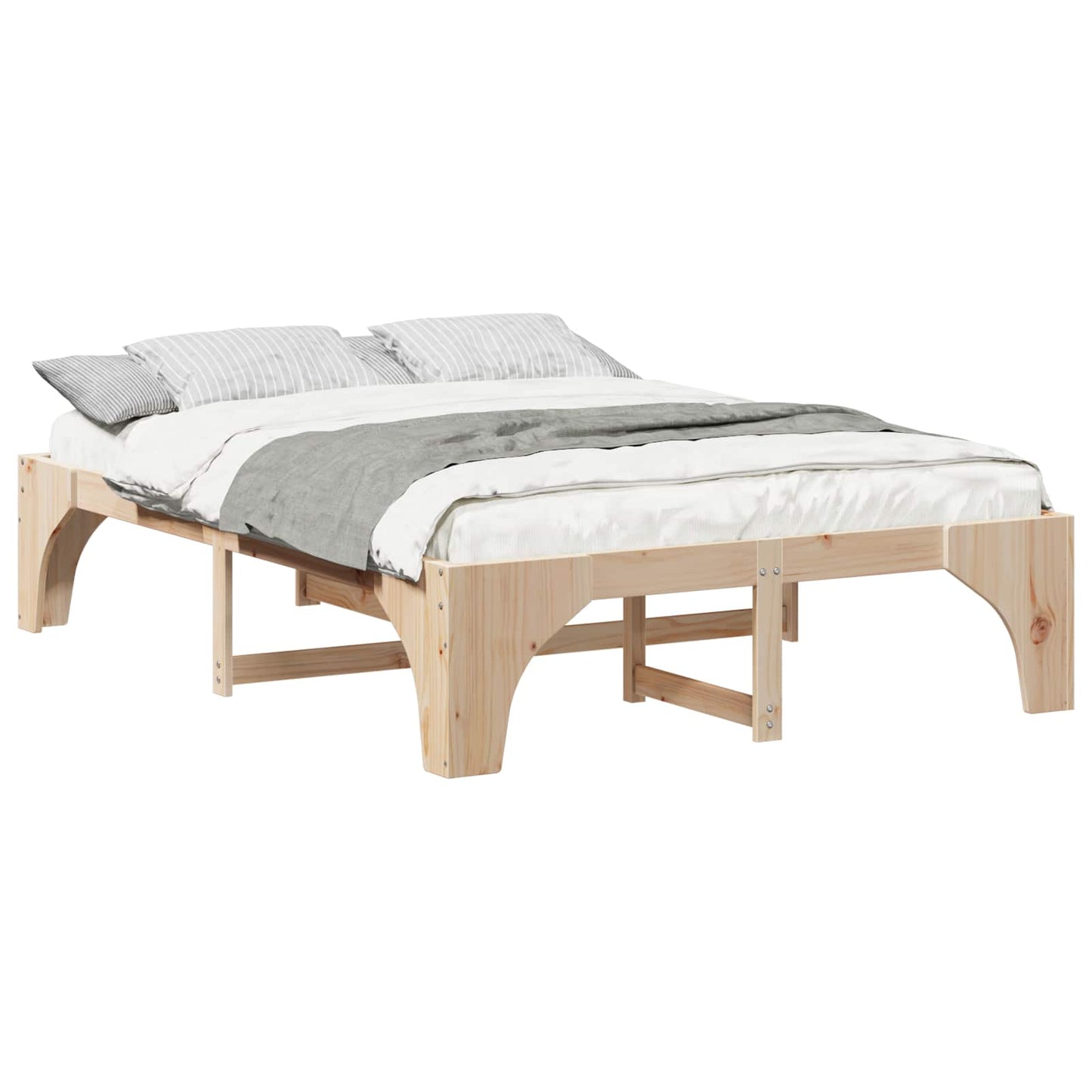 Bedframe Bruin 160 x 200 cm Massief grenenhout is nu te koop bij PeponiXL, paradijselijk wonen!