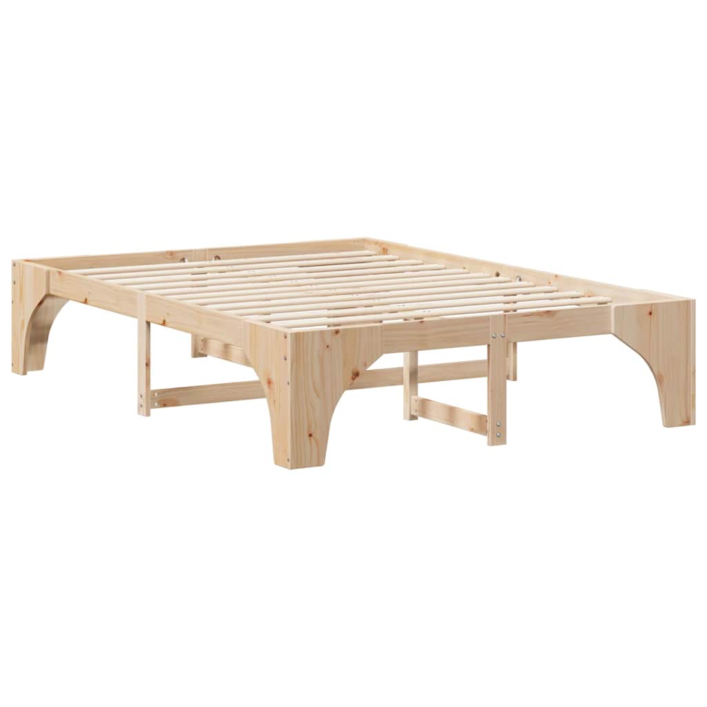 Bedframe Bruin 150 x 200 cm Massief grenenhout is nu te koop bij PeponiXL, paradijselijk wonen!