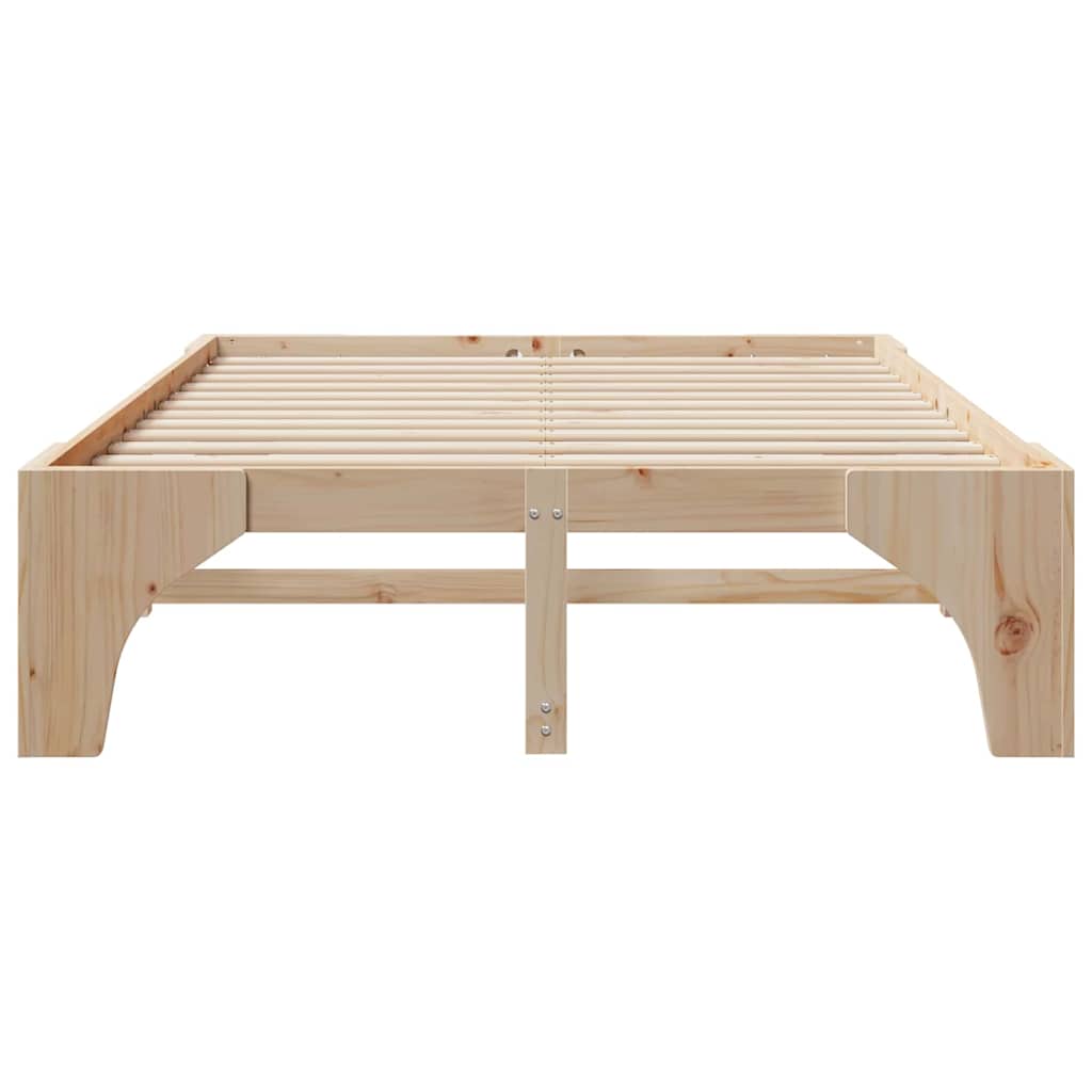 Bedframe Bruin 150 x 200 cm Massief grenenhout is nu te koop bij PeponiXL, paradijselijk wonen!