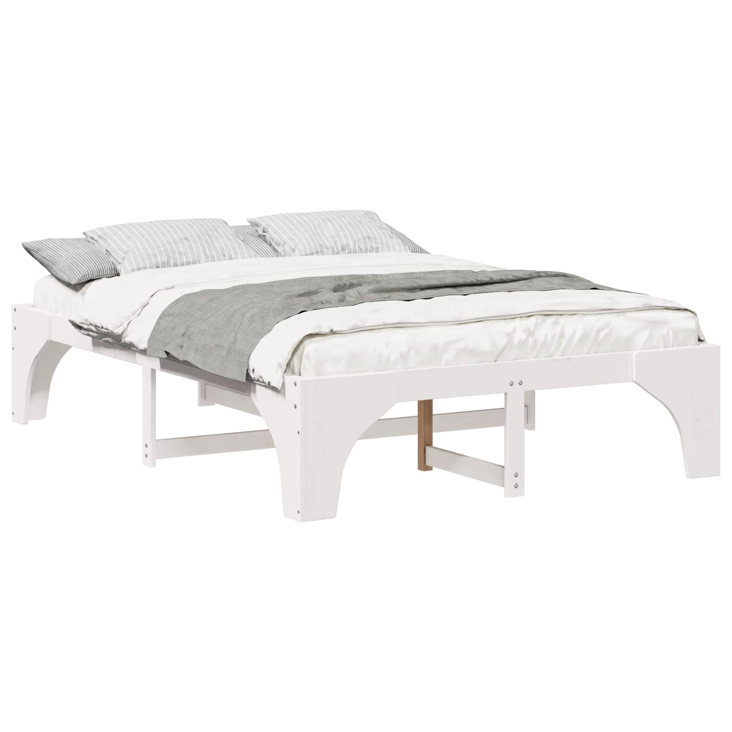 Bedframe Wit 150 x 200 cm Massief grenenhout is nu te koop bij PeponiXL, paradijselijk wonen!