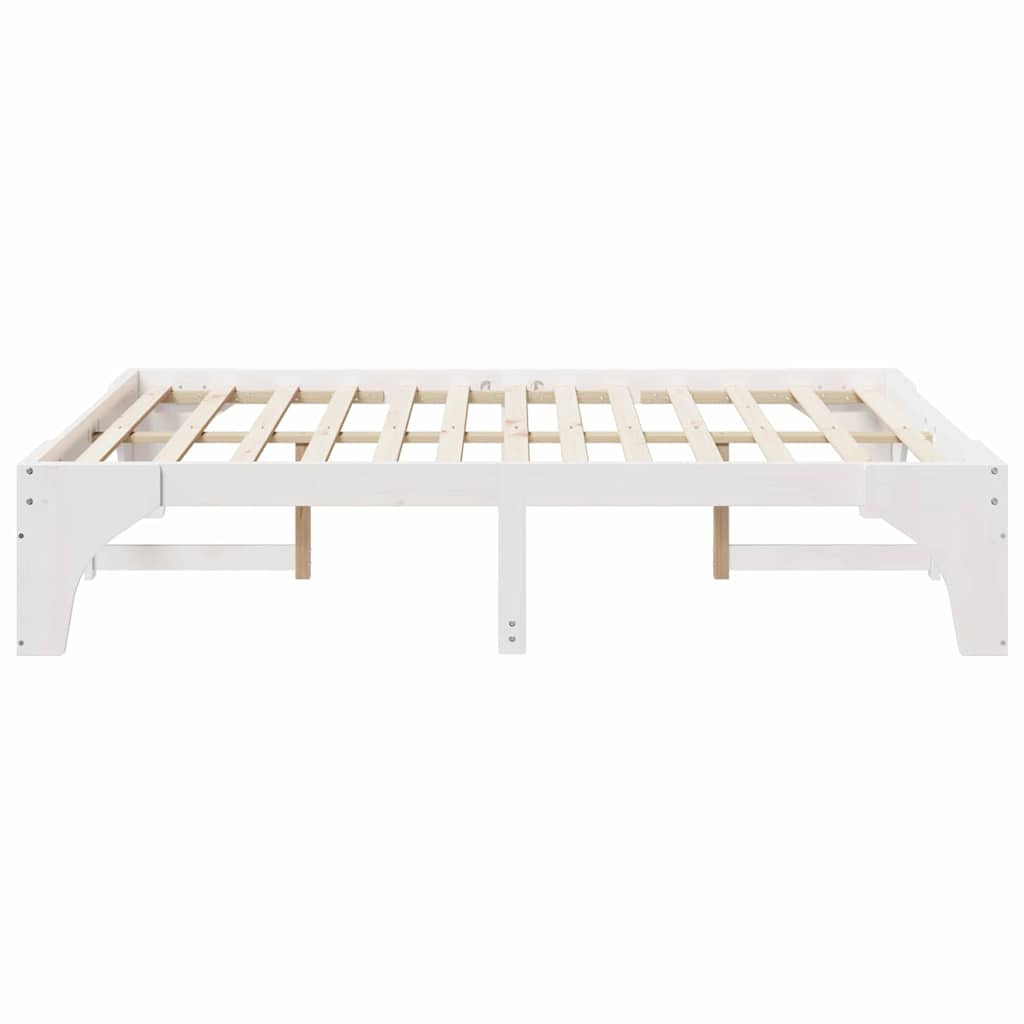 Bedframe Wit 150 x 200 cm Massief grenenhout is nu te koop bij PeponiXL, paradijselijk wonen!