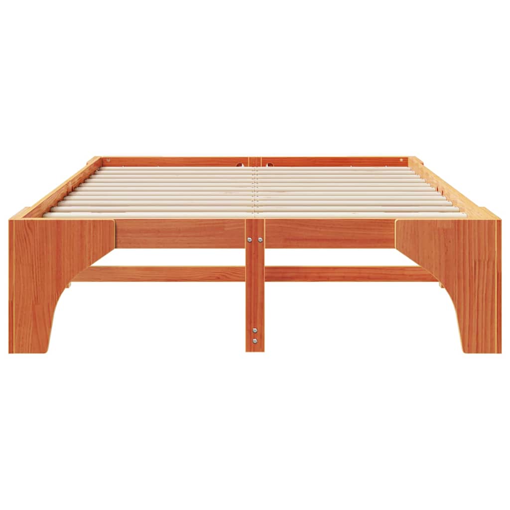 Bedframe Bruin 150 x 200 cm Massief grenenhout is nu te koop bij PeponiXL, paradijselijk wonen!