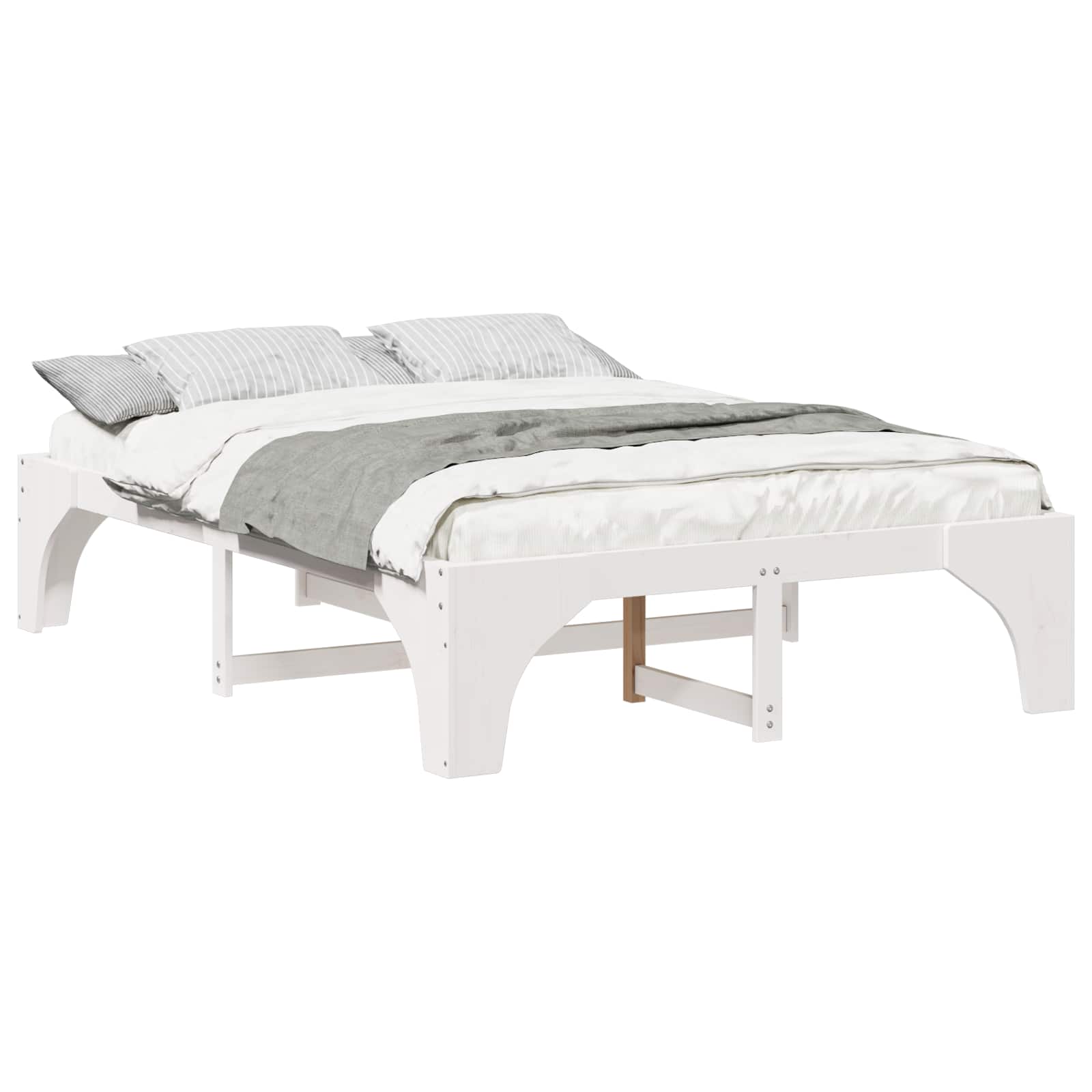 Bedframe Wit 140 x 200 cm Massief grenenhout is nu te koop bij PeponiXL, paradijselijk wonen!