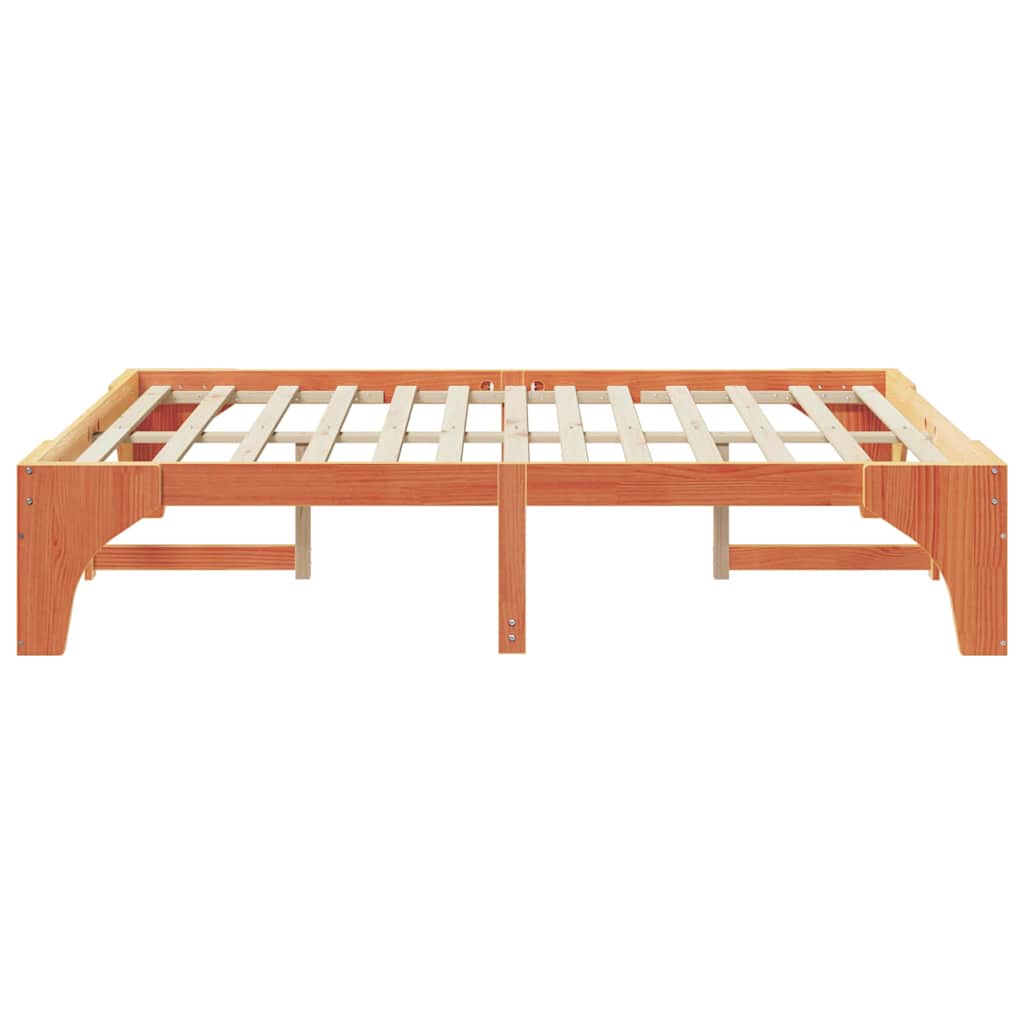 Bedframe Bruin 140 x 200 cm Massief grenenhout is nu te koop bij PeponiXL, paradijselijk wonen!