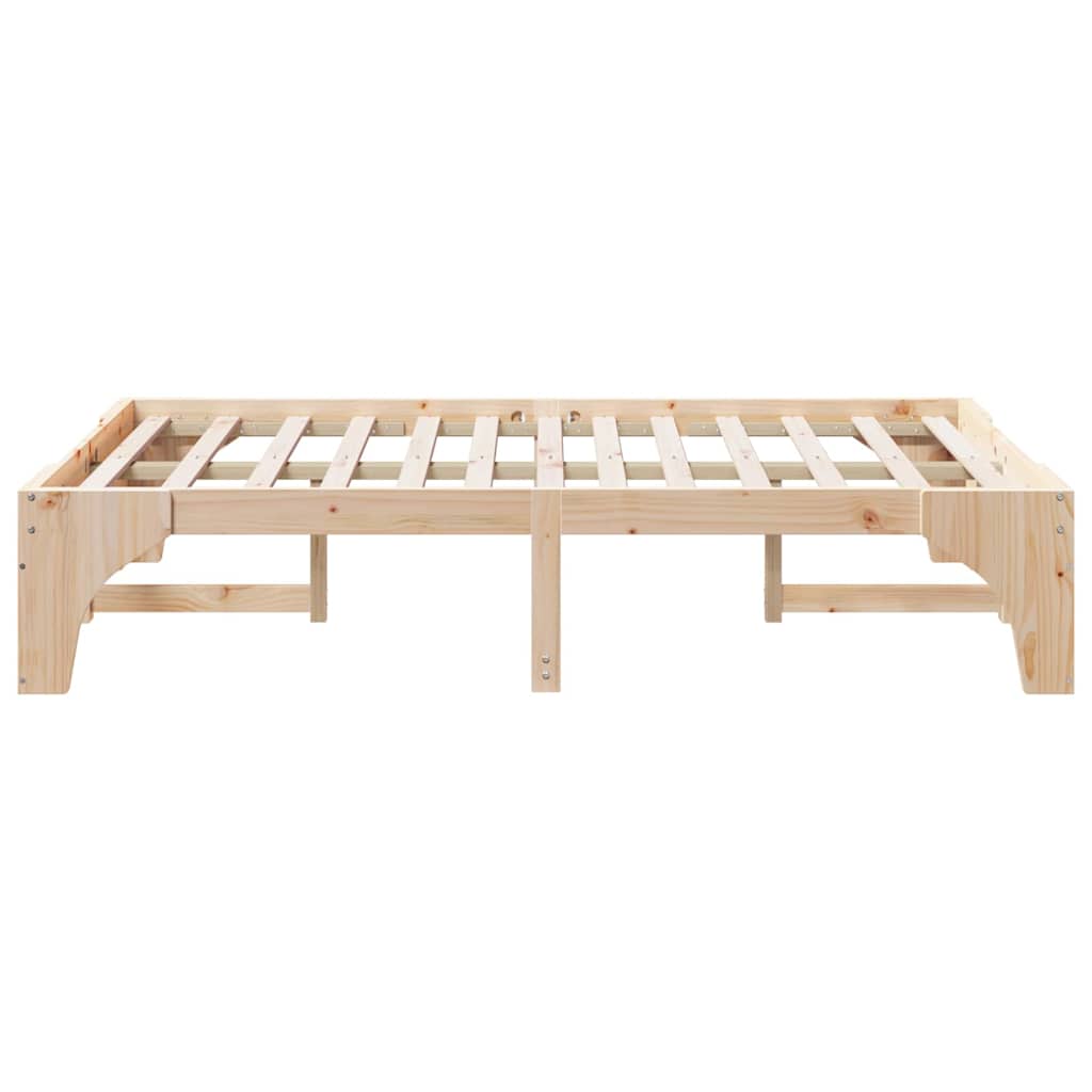 Bedframe Bruin 140 x 190 cm Massief grenenhout is nu te koop bij PeponiXL, paradijselijk wonen!