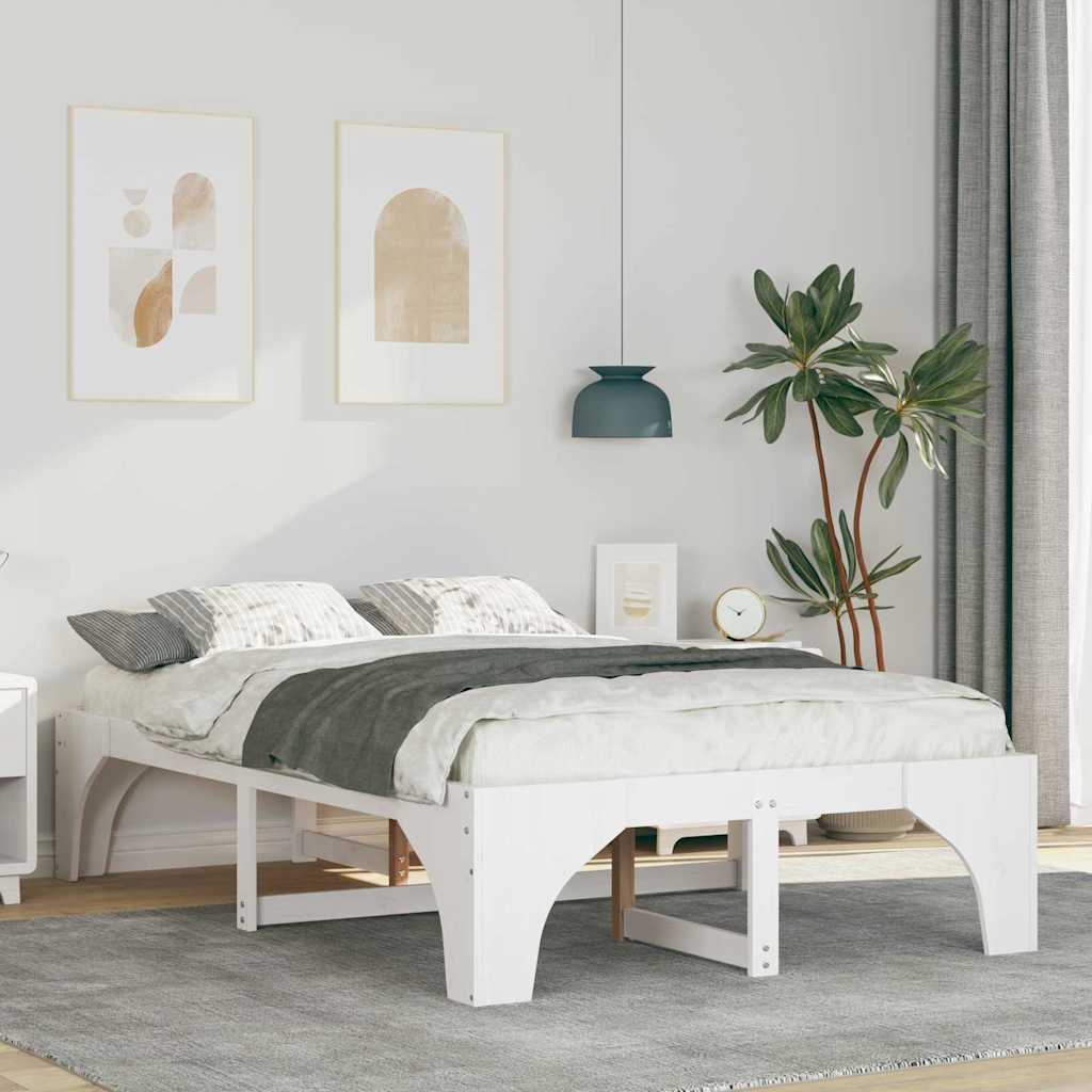 Bedframe Wit 140 x 190 cm Massief grenenhout is nu te koop bij PeponiXL, paradijselijk wonen!