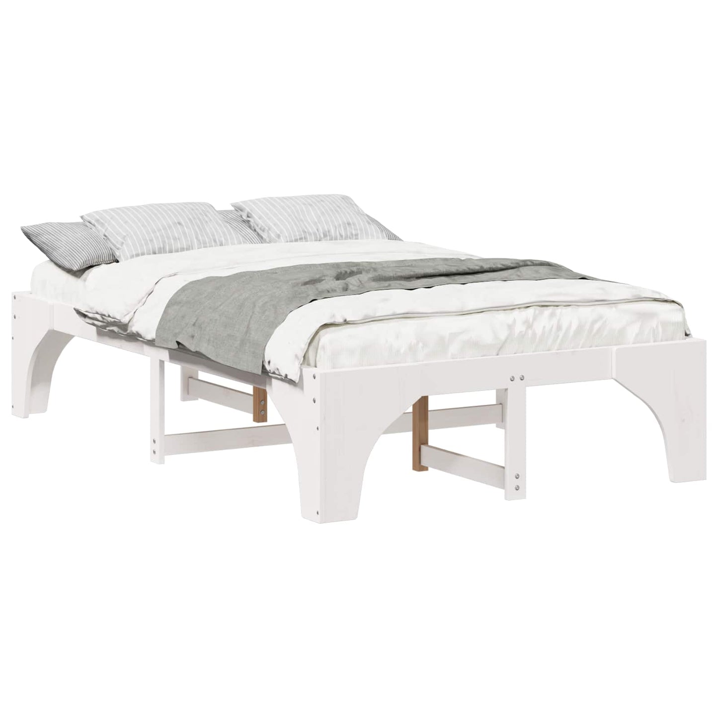 Bedframe Wit 135 x 190 cm Massief grenenhout is nu te koop bij PeponiXL, paradijselijk wonen!