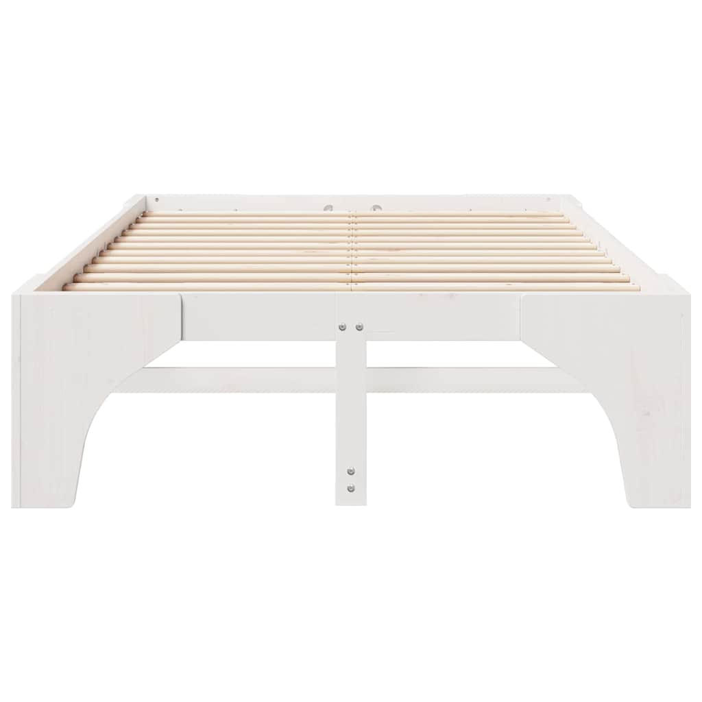 Bedframe Wit 135 x 190 cm Massief grenenhout is nu te koop bij PeponiXL, paradijselijk wonen!