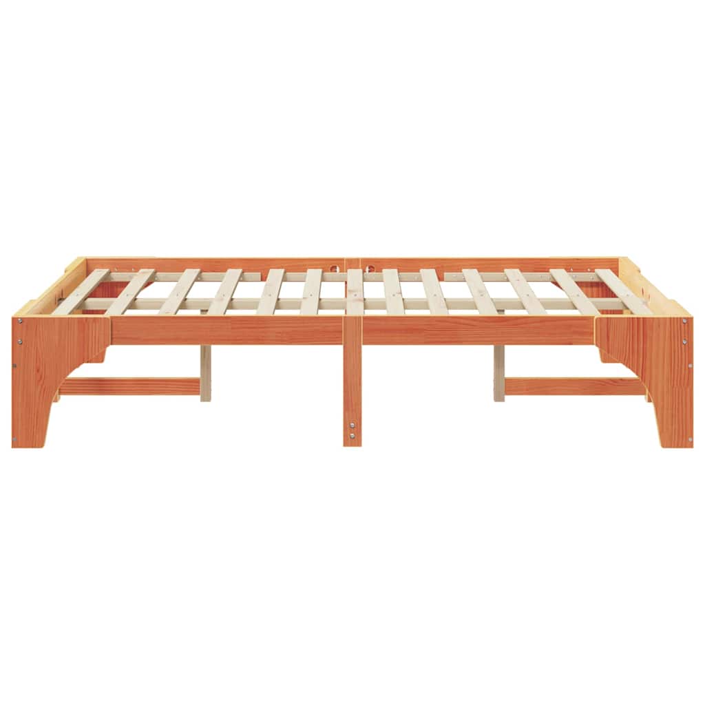 Bedframe Bruin 135 x 190 cm Massief grenenhout is nu te koop bij PeponiXL, paradijselijk wonen!