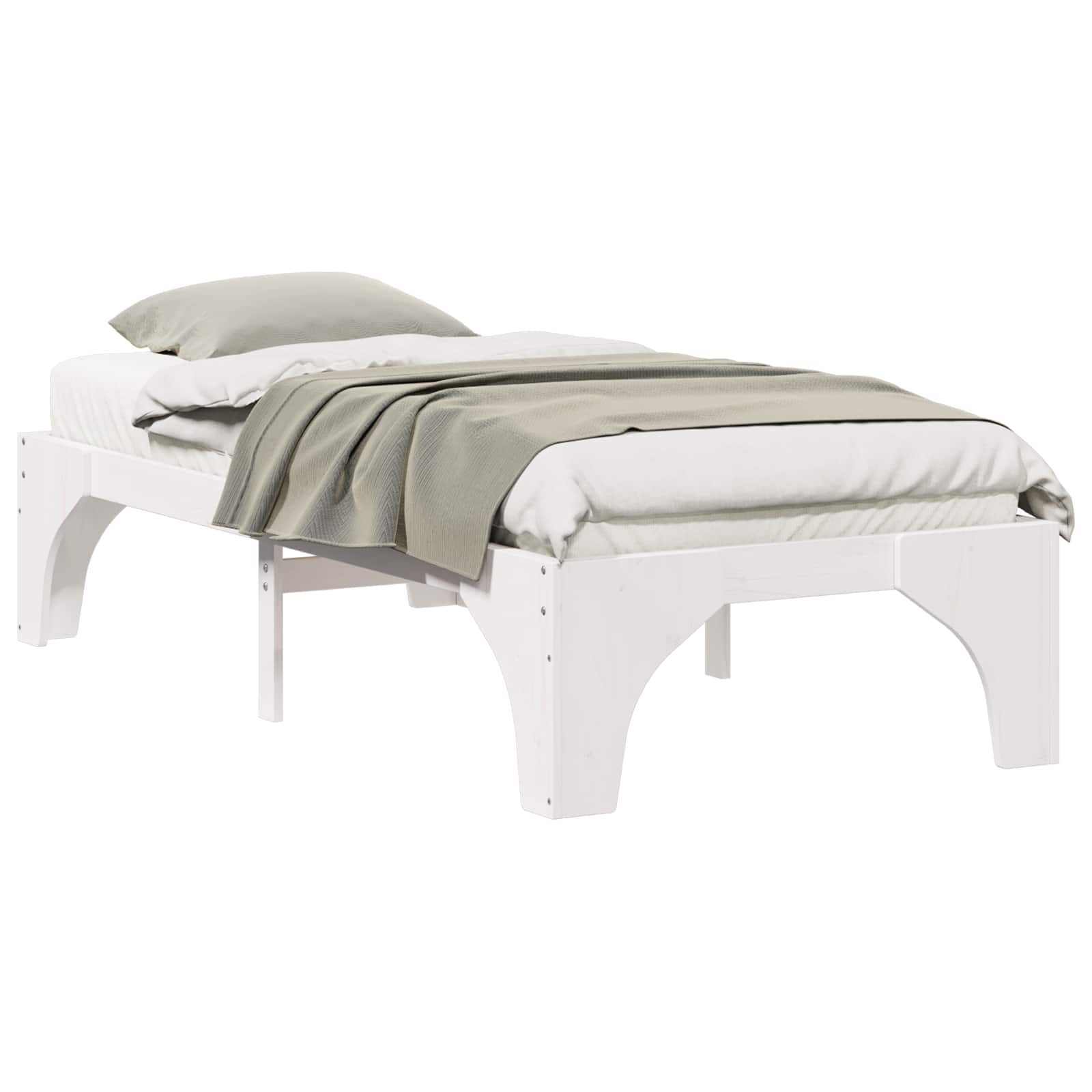 Bedframe Wit 100 x 200 cm Massief grenenhout is nu te koop bij PeponiXL, paradijselijk wonen!