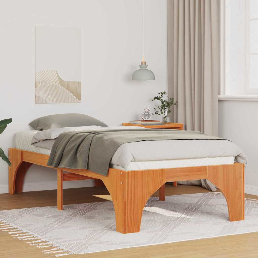 Bedframe Bruin 100 x 200 cm Massief grenenhout is nu te koop bij PeponiXL, paradijselijk wonen!